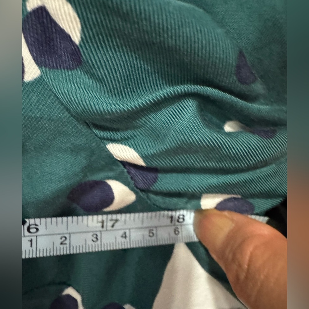 Boden Jenna shirt dress navy and green dot/moon pattern 6R tall- Longsleeve - Picture 4 of 4